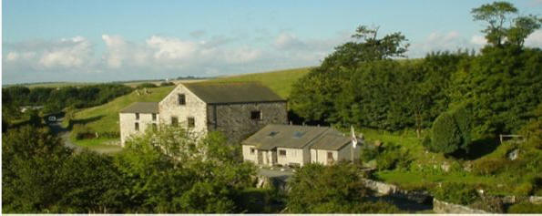 Gleaston Watermill visitor attraction and Dusty Miller's tea shop from north